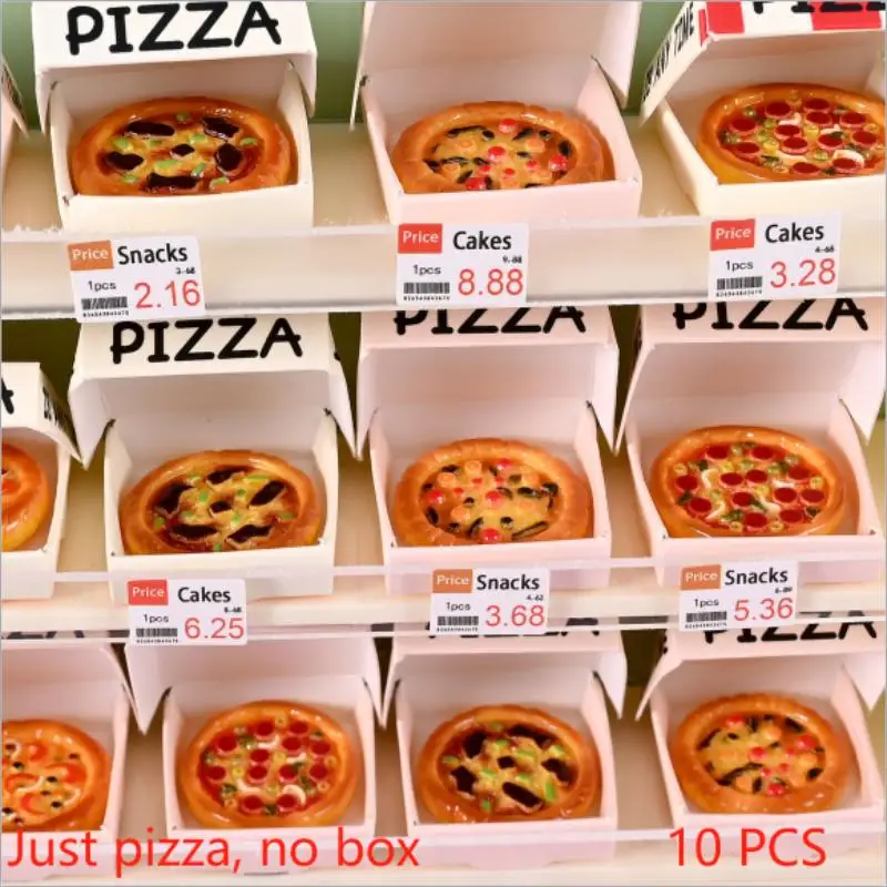 Kids Toys House - 10 stuks poppenhuis miniatuur gesimuleerde pizza
