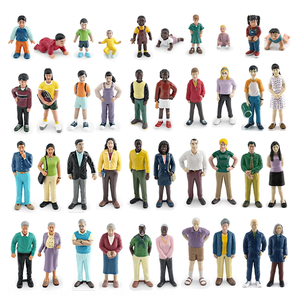 Kids Toys Little People - Miniatuurfiguren Kleine mensen Familieleden Model Grootouders