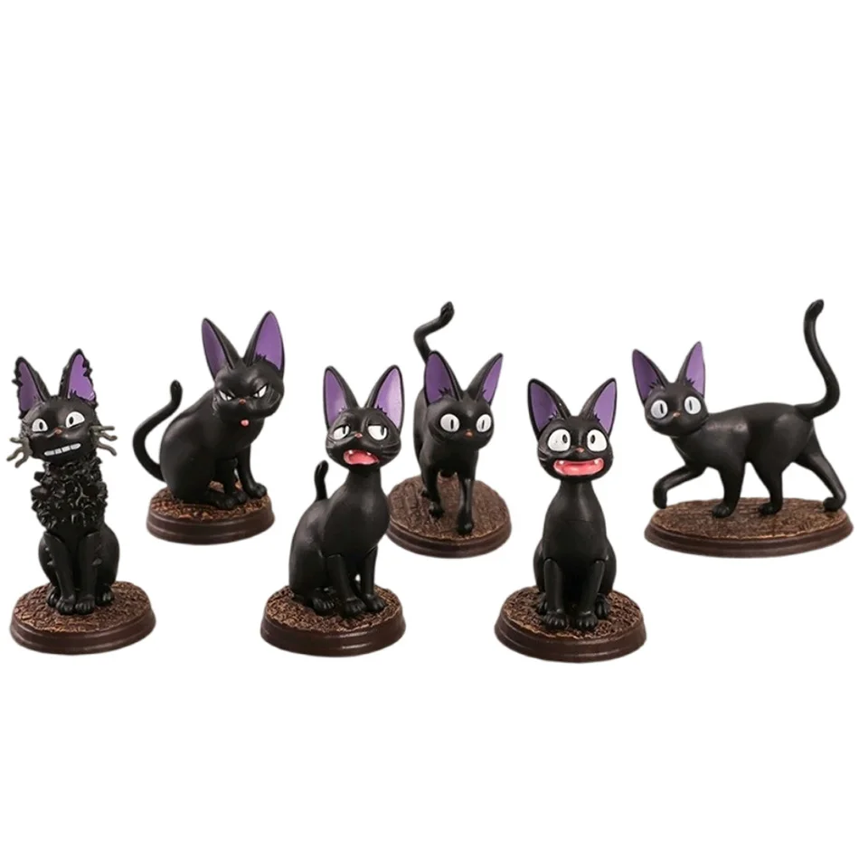 Kids Toys Jiji - 6 stks/set Cartoon Zwarte Kat Jiji