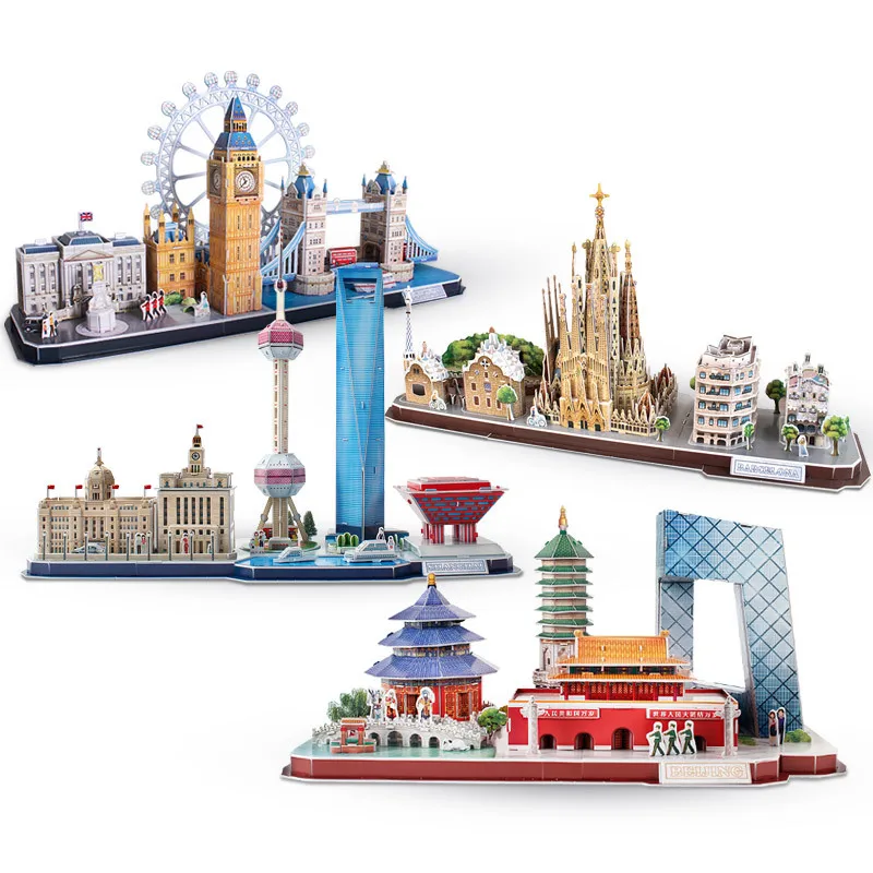 Kids Toys London - 3D-puzzelspel DIY-speelgoed Papier Miniatuurmodel Stad Londen