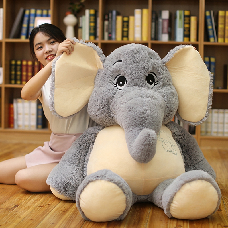 Kids Toys Elephant - Gigantisch pluche Olifantspeelgoed Grijs Gevuld Grote