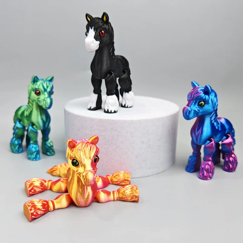 Kids Toys Horse - 3D-geprinte beweegbare paardendieren met meerdere gezamenlijke