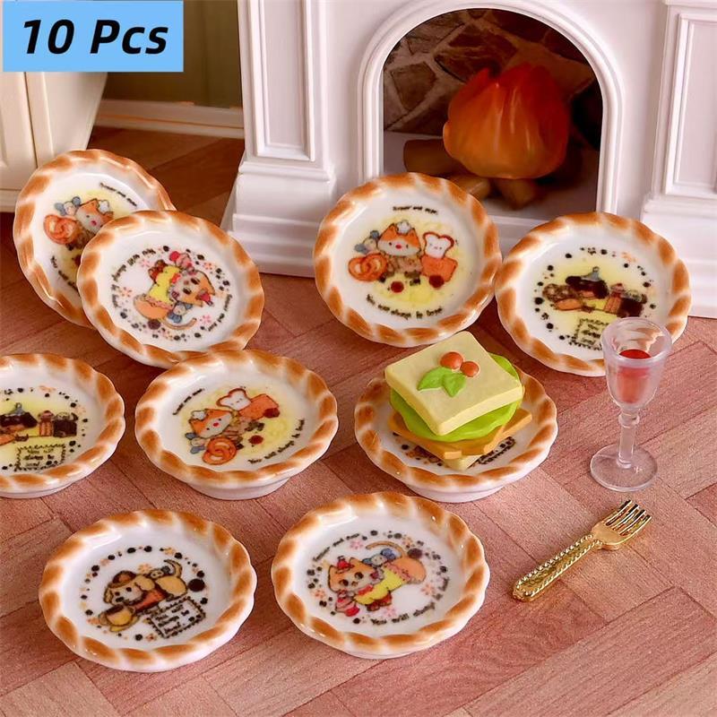 Kids Toys House - 10 stks/set Poppenhuis Miniatuur Puppy Hond