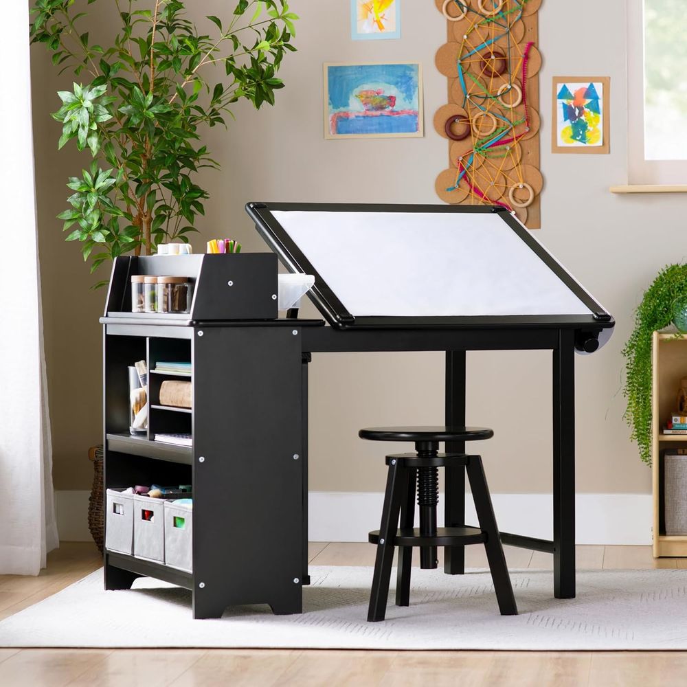 Kids & Toys Expo Saudi Arabia - Design Studio – Zwart: 3-in-1 kinderkunsttafel-