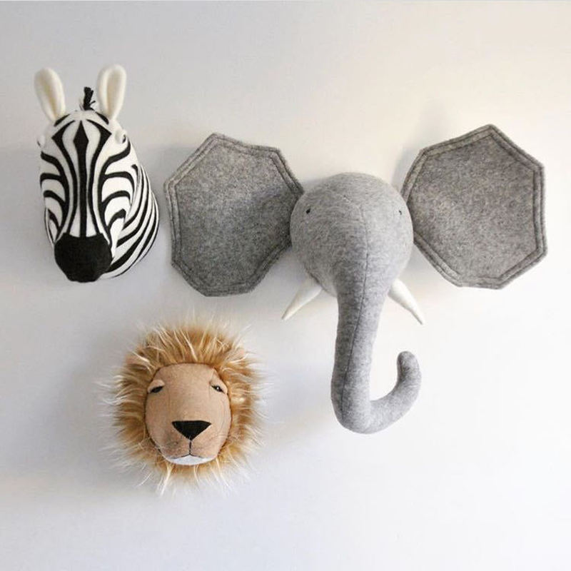 Kids Toys Elephant - Zebra/Olifant/Giraffe 3d Dier Hoofd Muur Mount