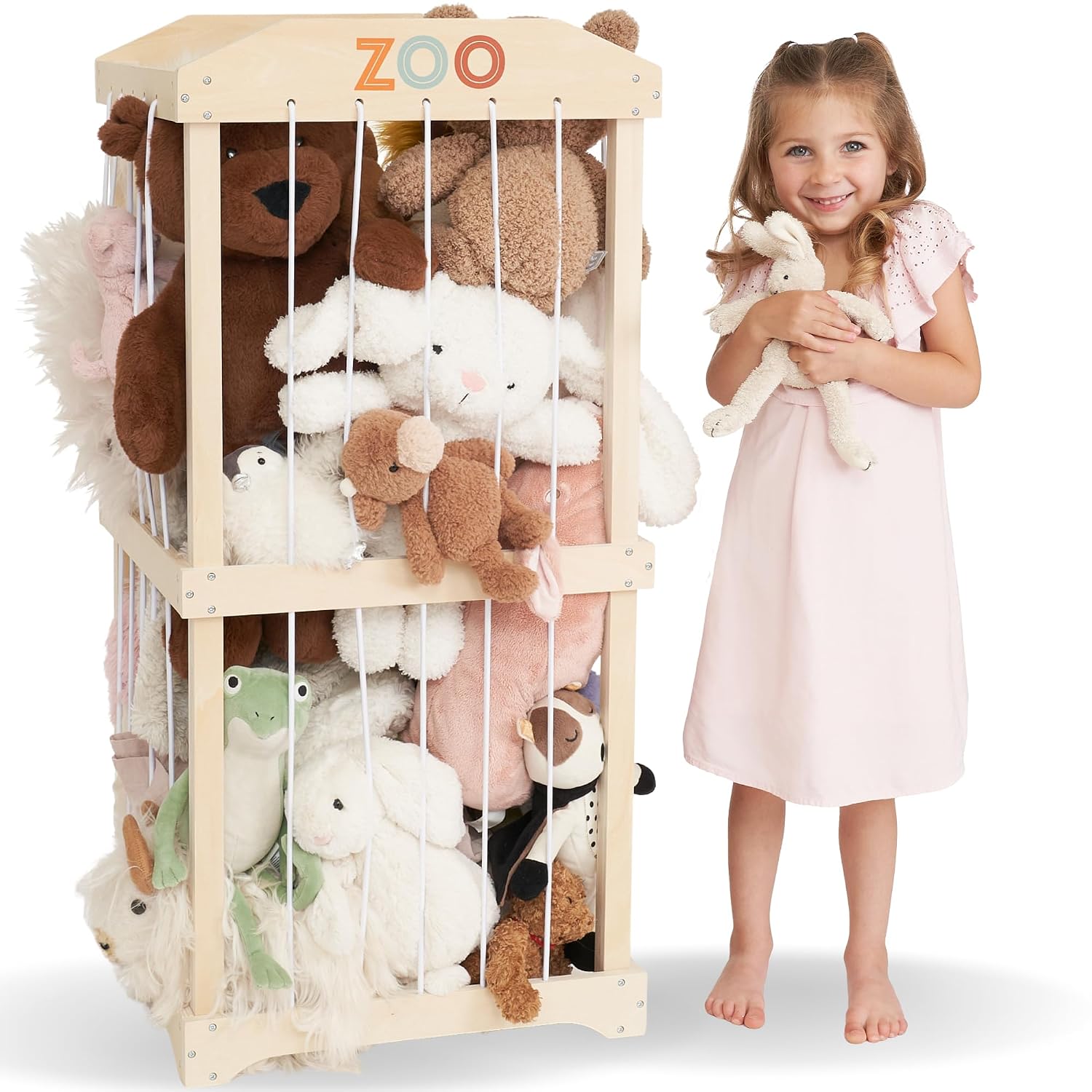 Kids Storage Toys - Eenvoudig te monteren grote houten opbergrek