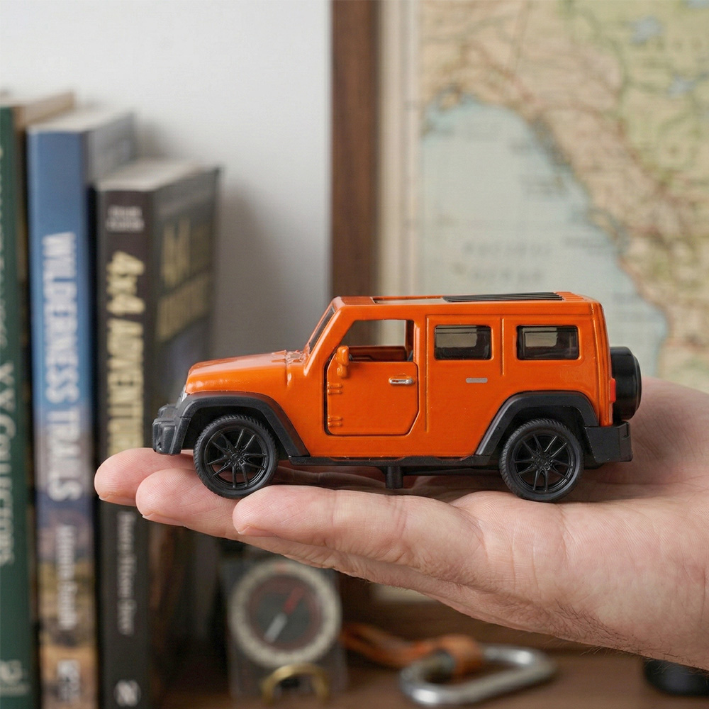 Kids Toys Jeep - 1:43 oranje Jeep Wrangler gegoten model,
