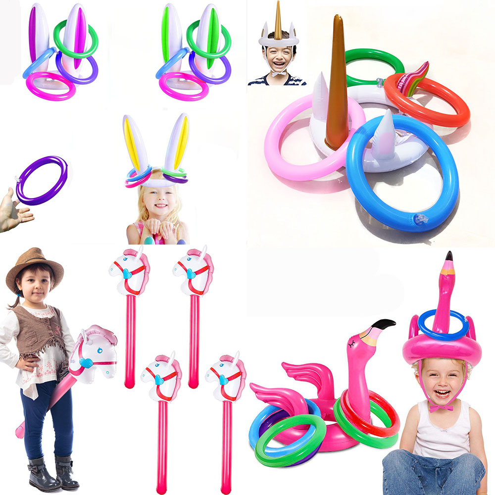 Kids Toys Horse - Opblaasbare Paardenkop Stok Eenhoorn Regenboog Paardenballon