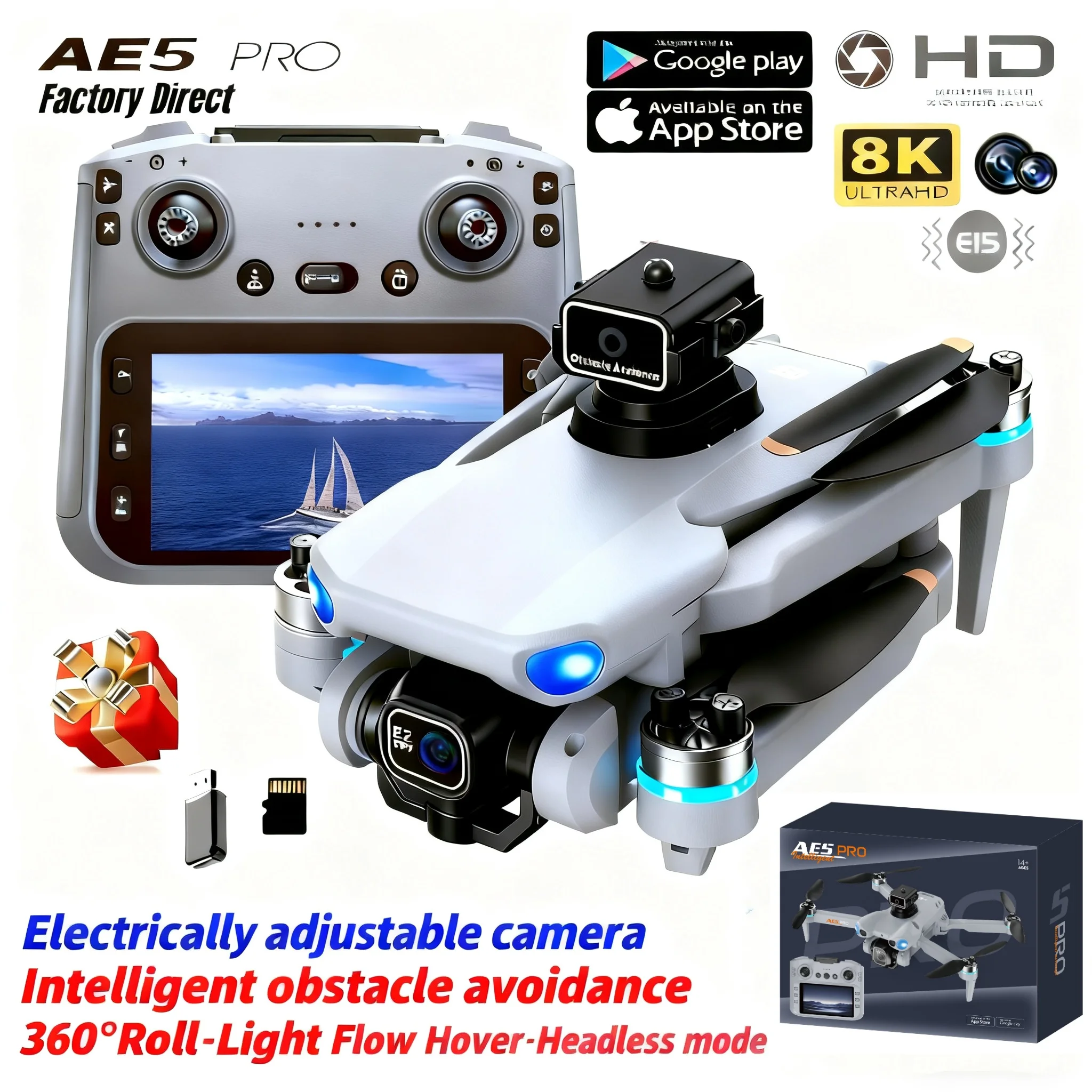 Kids Toys Helicopter - AE5 Pro Drone 8K HD 4,5