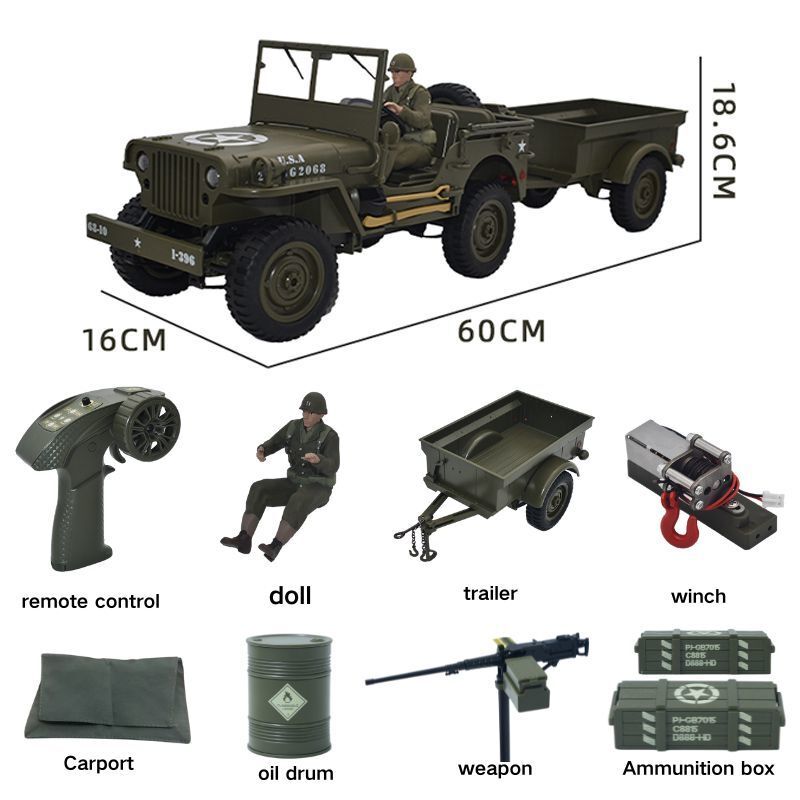 Kids Toys Jeep - JJRC C8815 RC Auto 1941 JEEP