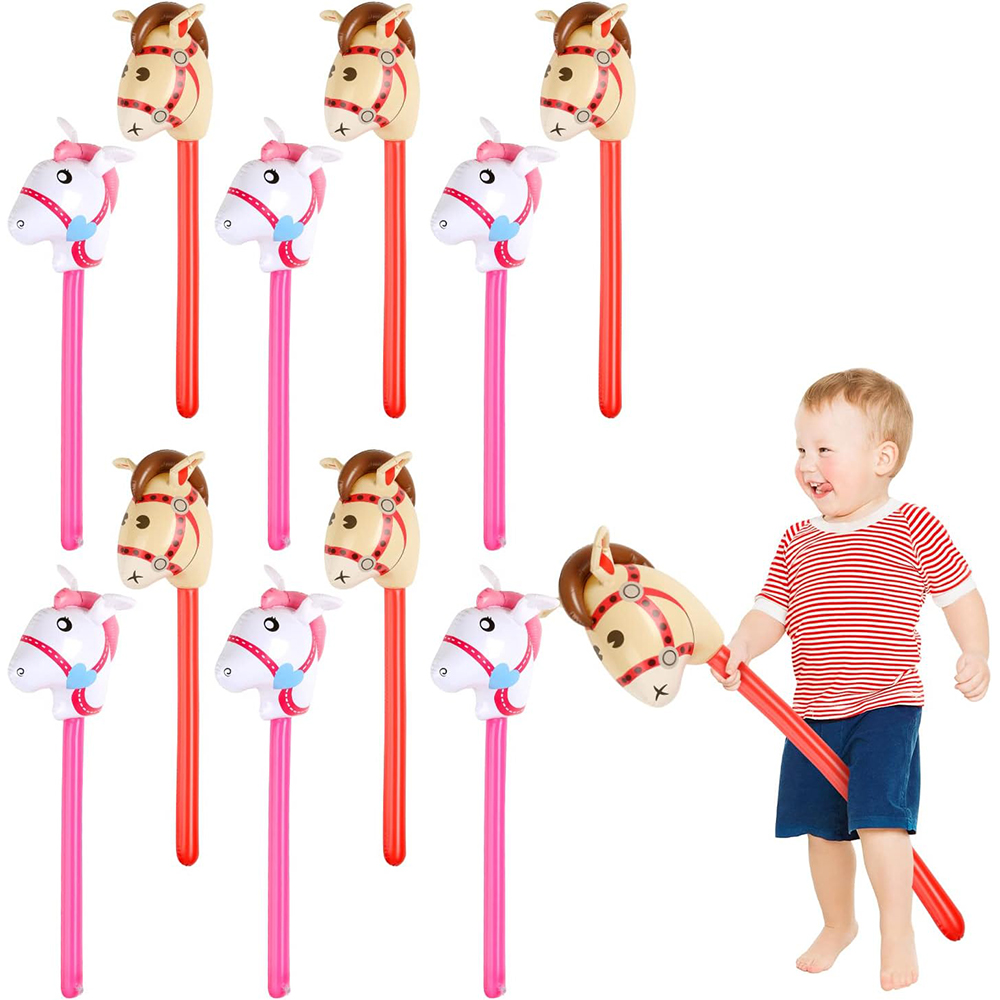 Kids Toys Horse - 2 stuks paardenhoofd stok ballon opblaasbare