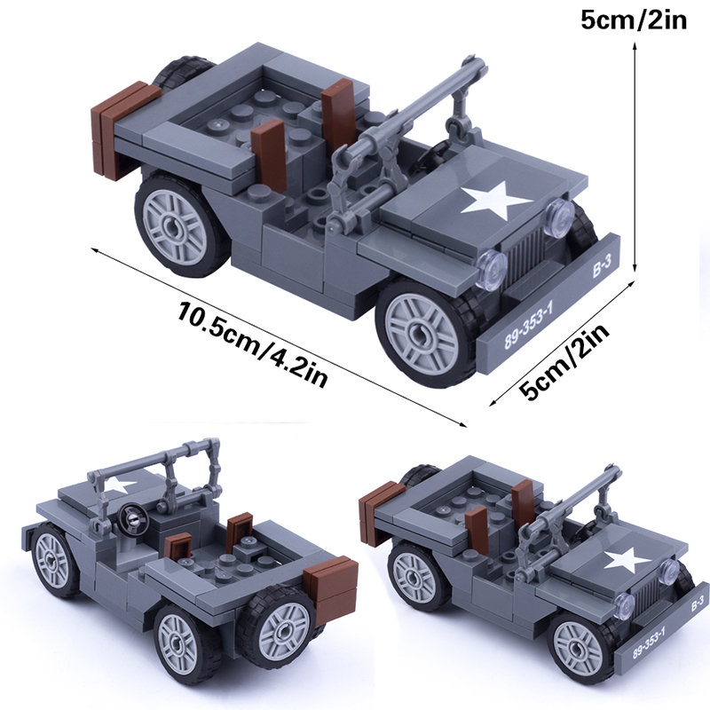 Kids Toys Jeep - Moc WW2 Militaire Ons Cijfers Willy