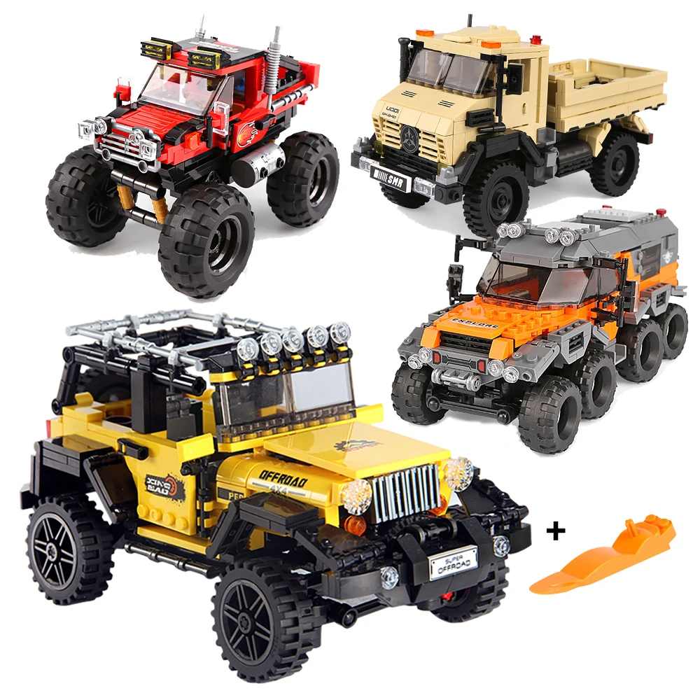 Kids Toys Jeep - DIY Auto Vrachtwagen Bouwsteen Set Speelgoed