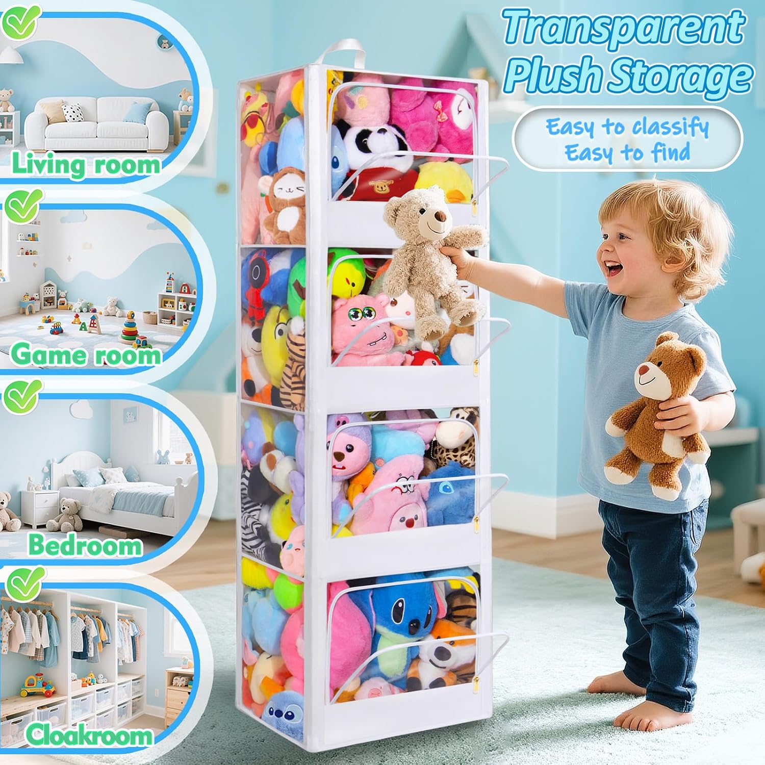 4-laags transparante rits-opbe - Kids Storage Toys recensie en prijs